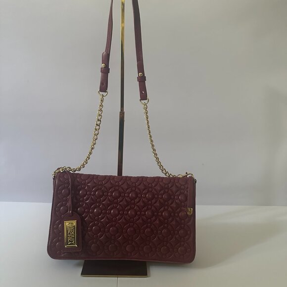Badgley Mischka Leather Burgundy Bag - Picture 1 of 15